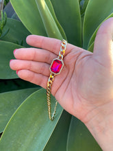 Load image into Gallery viewer, Berry Bright Fierce Gemstone Gold Chain Necklace
