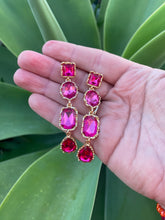 Load image into Gallery viewer, Brilliant Pink Dangle Gemstone Earrings
