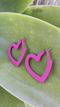 Load and play video in Gallery viewer, HOT Pink In-Love Earrings
